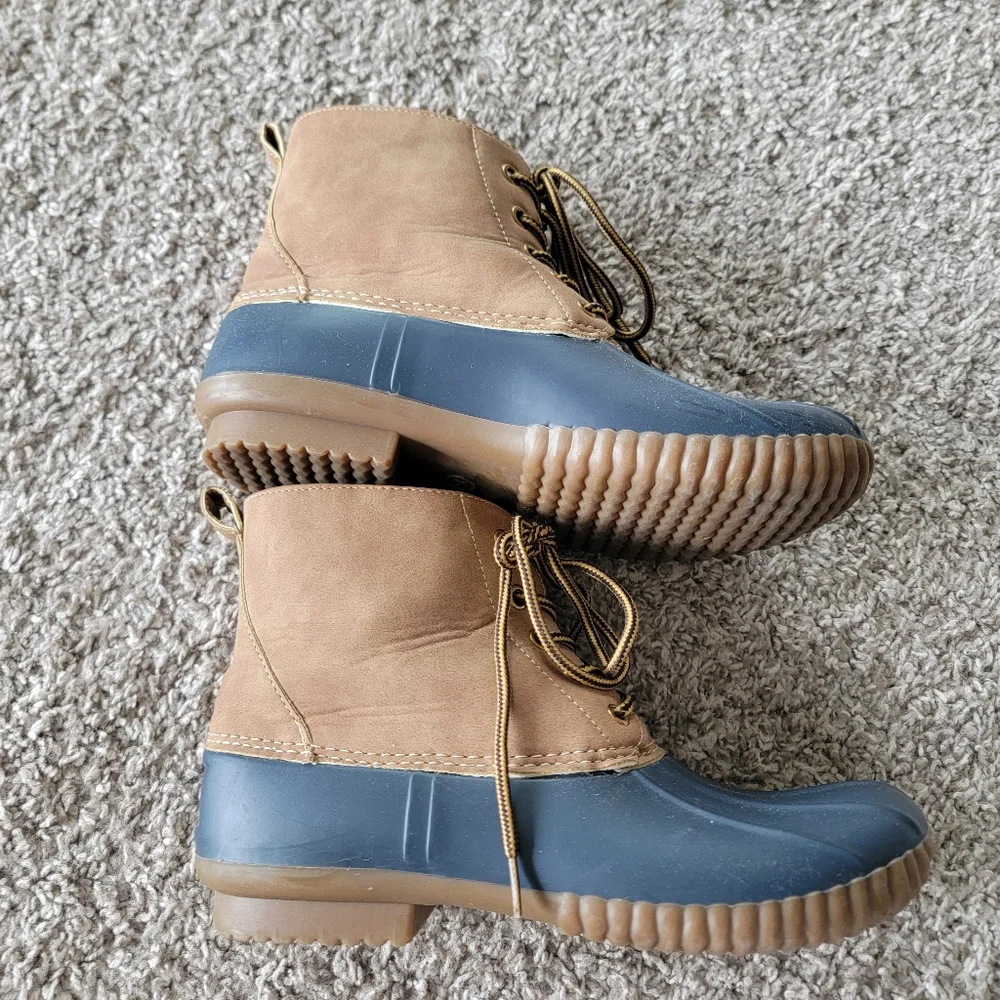 Henry Ferrera Mission Rain/Snow Boot Tan/Blue Size 8